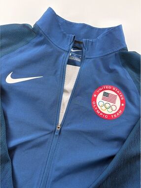 Nike Team USA 2016 Rio Olympic Jacket Women's L Full Zip Track Blue Vietnam